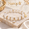 Nurqeli Milky White Agate-Style Bead Bracelet with Drop Charm, view 1
