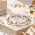 Nurqeli Silver-Tone Chunky Open Circle Link Bracelet, view 1