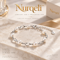 Nurqeli White Pearl-Style & Silver-Tone Twist Link Bracelet, view 1